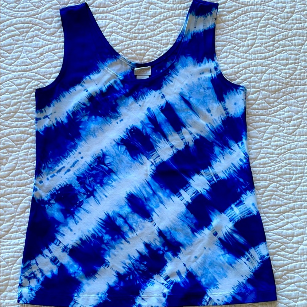 Chicos tank Blue Tie-Dye